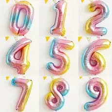 Kit 2 Uni Balão Bexiga 32 Pol Metalizado Número 70CM Grande Aniversário Festas Decorações Colorido