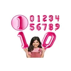 Kit 2 Uni Balão Metalizado Número Pink 36CM 16" Pol Decoração Material Aniversario Com Sacolinha