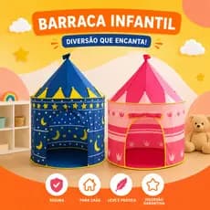 Barraca tenda toca cabana Infantil Castelo Azul e rosa Brinquedo montagem menino e menina