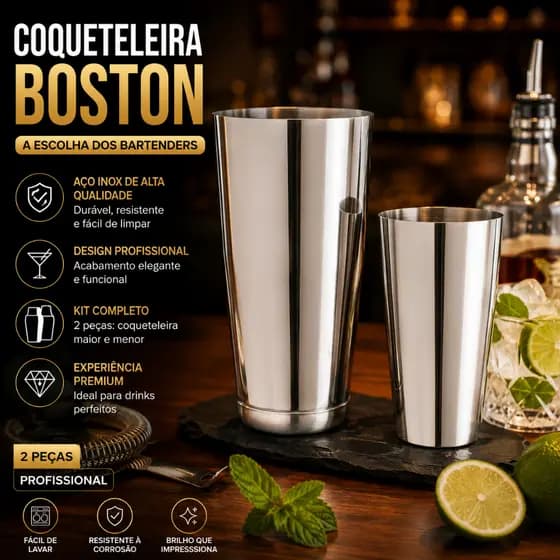 Coqueteleira boston Inox 820ml Profissional Bar Barman caipirinha Drinks Misturador Bartender