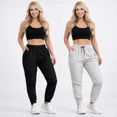 Calca Feminina Academia Street Tactel Calça Jogger Elastano 2 Bolsos
