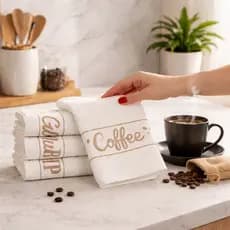 Kits 3/2 Panos de Prato Desenho Jacquard 100 % Algodão 40 × 65 cm – Alta Absorção Qualidade