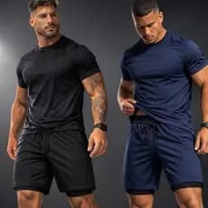 Bermuda PLUS SIZE Masculina 2 em 1 lisa shorts academia camada dupla com compressão