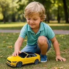 Carrinho Esportivo Conversível de Brinquedo Amarelo - Speed Car rodas liga
