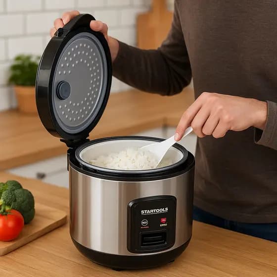 Panela de Arroz Elétrica 1 Litro – Antiaderente Compacta Preta 127V ou 220V