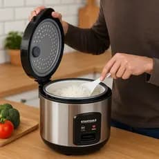 Panela de Arroz Elétrica 1 Litro – Antiaderente Compacta Preta 127V ou 220V