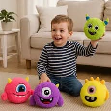 Bola Fun Inflável Pelúcia Monstrinho Brinquedo Maluco com Bomba Inflar Cores Sortidas Presente Natal