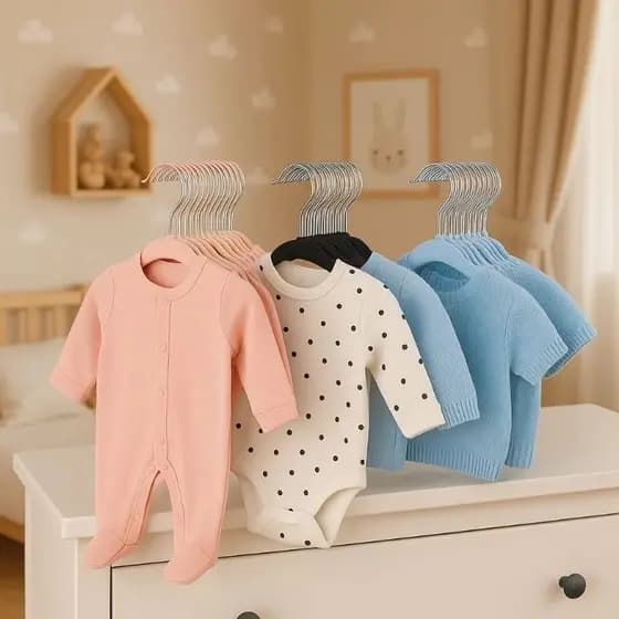 Kit 10 Cabides Veludo Infantil Slim Antiderrapante preto e azul