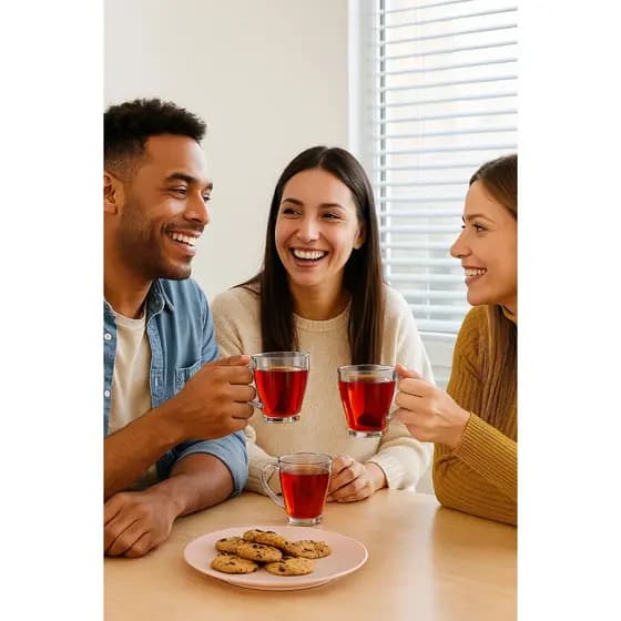 Conjunto 3 Canecas Vidro Murlin 265ml Transparente Café Chá Cozinha Resistentes Elegante Mesa Bebida