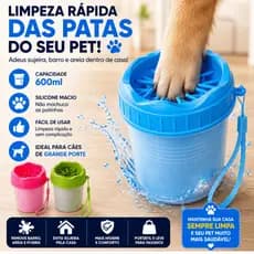 Copo Limpador de Patas Pet 600ml Para Cachorro Grande Porte Silicone Removedor de Sujeira