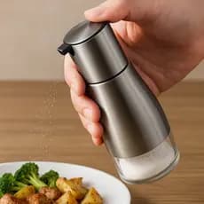 Porta Tempero Bico Retrátil Vidro 320Ml Inox