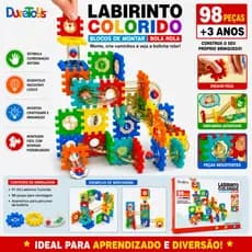 Blocos de Montar 98 Peças Labirinto Colorido Brinquedo Educativo