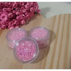 Kit 6 potinhos Mini Paetê Mix Coração vazado. Resina, unhas, laços, topo shake, artesanato
