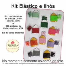 Kit Ilhós Colorido Nº 54 e Elástico Colorido