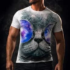 Camisa Camiseta Masculina Gato Oculos