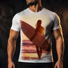 Camiseta Surf Surfista Praia Ondas Prancha Sol Garota A