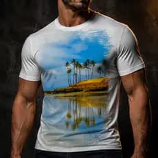 Camiseta Paisagem Praia Mar Ilha A