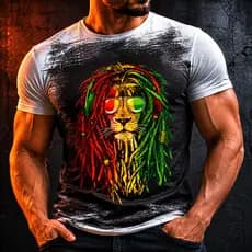 Camisa Camiseta Leão Reggae Jamaica Jah Óculos