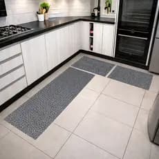 Kit Jogo de Passadeira com 2 Tapetes 100% Algodão Cozinha Quarto Sala Corredor Grosso Macio Prático
