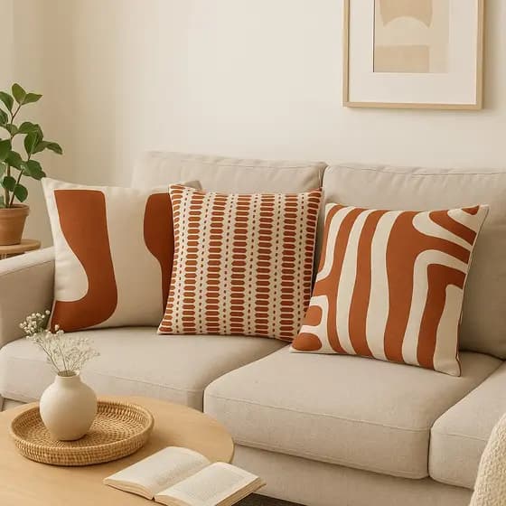 Capas de Almofada Decorativas 45x45cm em Tecido Premium com Zíper Reforçado para Sala e Sofá Luxo