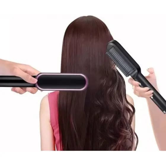 Modelador Elétrico De Cabelo 3 Em 1 Pente Seca Alisa Hidrata