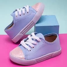 Tênis Infantil Menina Star Brilho Confortável Delicado Promoção Gliter Casual Moda Estilo Macio
