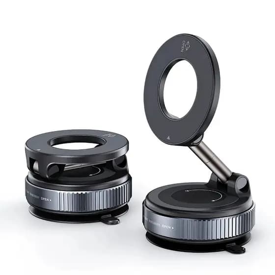 Suporte Magnético (Magsafe) Dobrável 360° Para Celular - Sucção a Vácuo Para Prender