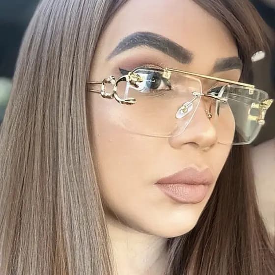 2024 Moda Novo Estilo de Moda Óculos de sol sem moldura exclusivos Óculos de sol Retro Ladies Gradient Metal Driving Sunglasses Outdoor Sports Travel Glasses