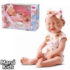 Boneca Bebê Reborn Premium Olhos Fechados Menina Com Manta Bambola