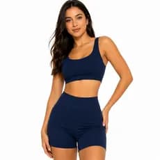 Conjunto Short e Top Feminino para Academia e Caminhada ao Ar Livre Tecido Suplex Roupa de Treino