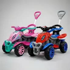 Quadriciclo Spider Infantil Dois Em Um Para Meninos e Meninas Com Haste Direcionável Maral
