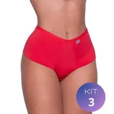 Kit 3 Calcinhas Fio Duplo Pala Dupla Conforto Cintura Alta Tanga Luna
