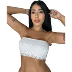 Top Faixa Renda Tomara que Caia Sem Bojo Sem Alça Top Carnaval