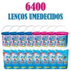 Kit 8 Baldes Lenços Umedecidos Fiesta + 8 Refil (6400 Lenços)