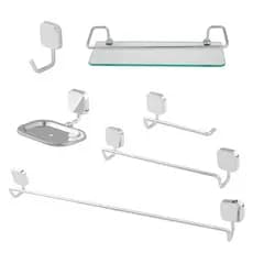 Kit Acessórios 06 Peças Venezza Para Banheiro Cromado
