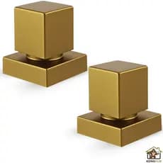 Kit 2 Acabamentos Quadrado De Metal Para Registro Pressão Gaveta Deca Acabamento Dourado