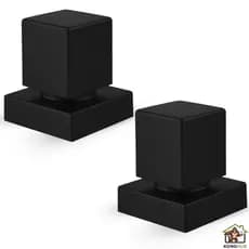 Kit 2 Acabamento Preto Quadrado De Metal Para Registro Pressão Gaveta Chuveiro Banheiro Deca