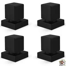 Kit 4 Acabamento Preto 100% Metal Registro Quadrado 1/2 ou 3/4 Padrão Deca Metal Pressão Gaveta