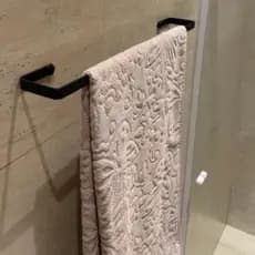 Porta Toalha Para Banheiro Parede Suporte De Banho Banheiro Preto Fosco Supremo Alumínio