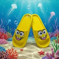 Chinelo Nuvem Infantil Menina Menino Amarelo Confortável Leve Slide Juvenil Adulto Bob