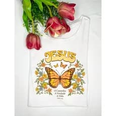 Camiseta Blusa TShirt religiosa Jesus M ao G3 Plus Size delicada e linda, CAMISETA inspirada em musica, blusa de musicas