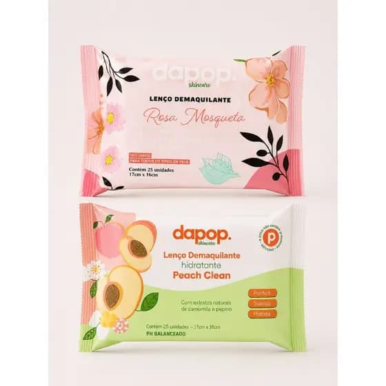 Lenços Demaquilantes Dapop para Retirar Maquiagem Limpeza Facial