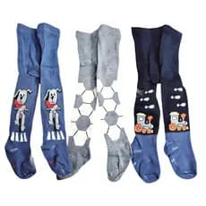 Kit 5 Meia Calça Infantil Inverno Para Bebê Meninos 0 A 12 Anos Frio