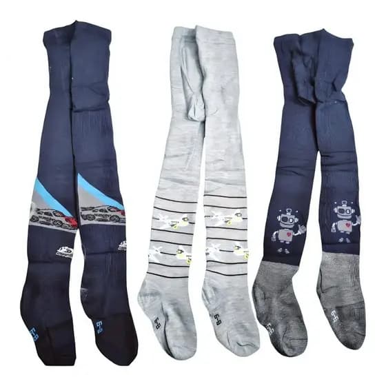Kit 5 Meias Calca Infantil Meninos Meia Grosso Inverno
