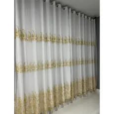 Cortina voal Bordada 2,80x1,80 metros ideal para JANELA Voal com forro microfibra