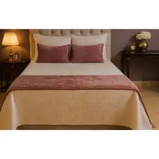 Kit Peseira canelada 1 pezeira + 2 capas almofadas Cama Casal-Queen-King-Box Tecido  Fofinho piseira Canelado