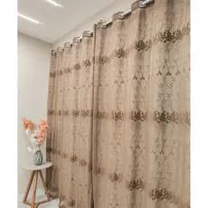 Cortina Bordada Voil Renda Decorativa Lançamento Luxo Voal para Sala Quarto (4x2,60) (3x2,60) Janela (2,80x1,80)