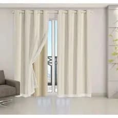 Cortina blackout/blecaute PVC 2,80x2,60m com forro em voil liso para quarto/sala corta luz