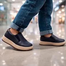 Tênis Infantil Masculino Bege Castanho azul preto Calce Fácil Slip On Casual Confortável Macio Leve Estiloso  Lindy Kids