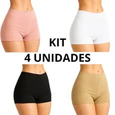 Kit 4 Short Curto Feminino Short Segunda Pele Anágua Microfibra Short pra usar por debaixo do Vestido Sem Marcar